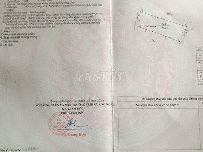 Bán đất thổ cư hành đức 1009m2