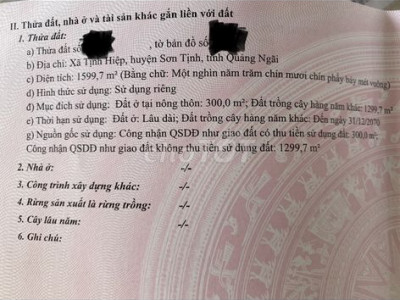 BÁN ĐẤT XÃ TỊNH HIỆP – HUYỆN SƠN TỊNH – QUẢNG NGÃI