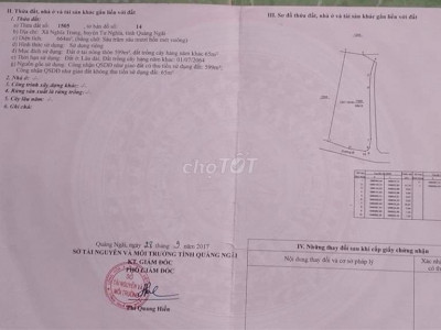 Đất Huyện Tư Nghĩa 665m² thổ cư 100%