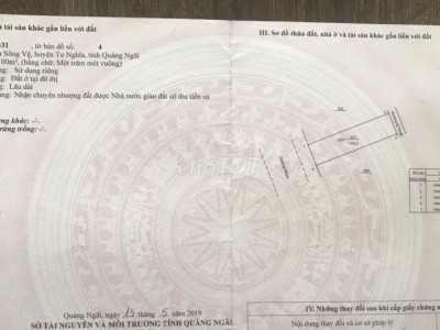 Lô đất Sông Vệ, Quảng Ngãi có sổ, giá chỉ 8tr/m2