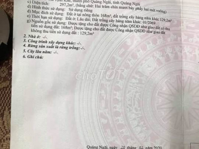 Bán đất Tịnh Khê đã có sổ 300m²