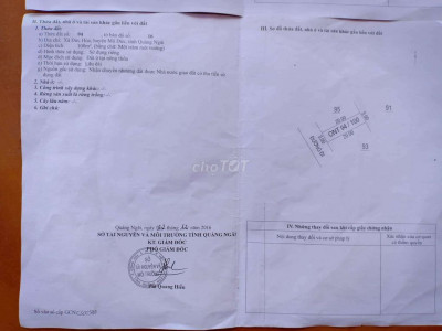 Bán 2 lô liền kề xã Đức Hoà, Mộ Đức ngay chợ