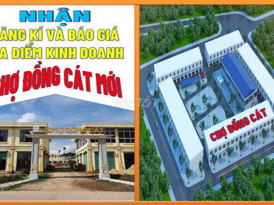 Mặt bằng kinh doanh chợ Đồng Cát mới,126m2 31trnăm