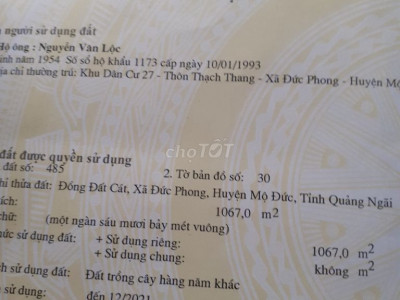 Đất bhk Đức phong thạch thang