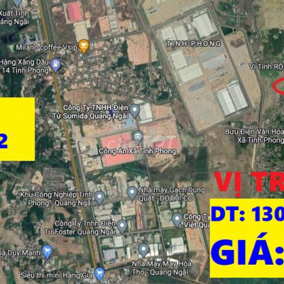 BÁN ĐẤT BÊN HÔNG KCN TỊNH PHONG,DT: 6,5X20M, 500TR