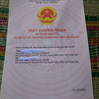 BÁN ĐẤT 2 MẶT TIỀN, KHU VỰC THỊ TRẤN CHỢ CHÙA