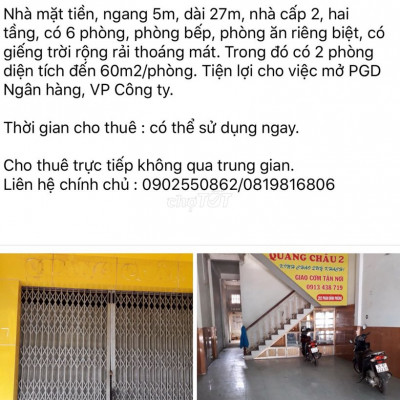 Cho thuê mặt tiền trung tâm Tp Quảng Ngãi 135m²