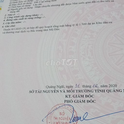 Dự án: Mộ Đức New Central. Thông tin chi tiết: Ch