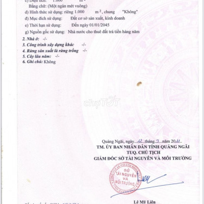 VCB phát mãi tài sản xử lý nợ 1000m2 869 trd