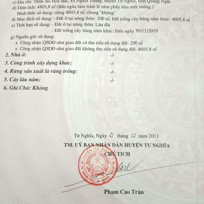 Bán 4800m2 đất vườn Nghĩa Thắng Tư Nghĩa