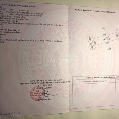 Kẹt tiền bán gấp lô đất Phước Thịnh chợ Thi Phổ