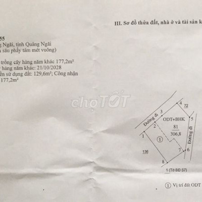 Cần ra nhanh lô đất mặt tiền Quang Trung,Chánh Lộ