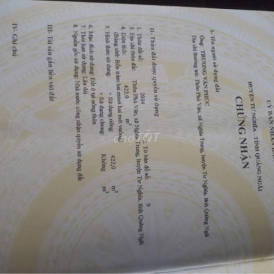 Bán Đất nghĩa trung Huyện Tư Nghĩa 442m²