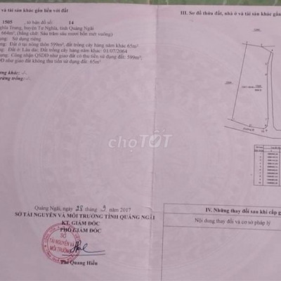 Đất Huyện Tư Nghĩa 665m² thổ cư 100%