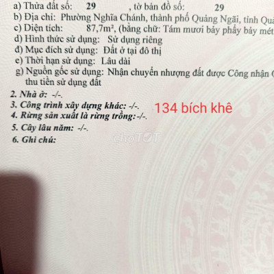 bán nhanh đất Bích Khê cách tttp vài bước chân