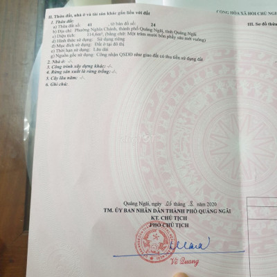 Nhà Thành phố Quảng Ngãi mặt tiền chợ 114m²