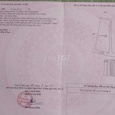 Đất xa nghĩa trung Huyện Tư Nghĩa 665m2
