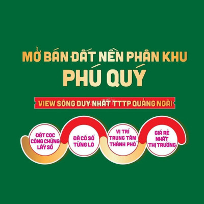 Mở bán phân khu Phú Quý sát siêu thị BigC Q.Ngãi