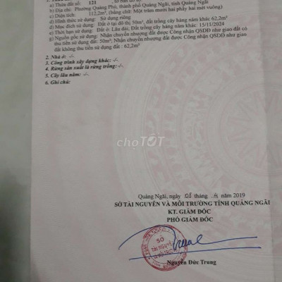 Đất Thành phố Quảng Ngãi 112m2