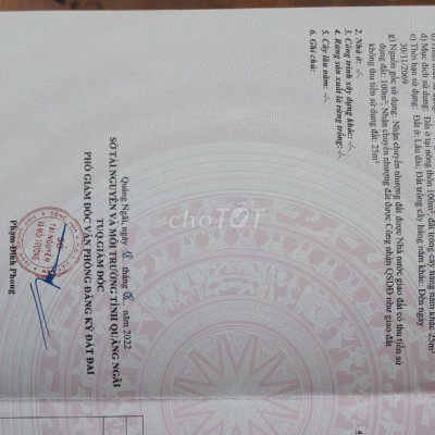 Bán lô đất gần trường Cơ Giới. Sát TPQuang Ngai