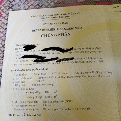 Cần bán đất tái định cư