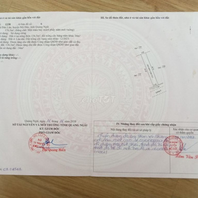 Bán đất sổ hồng tú sơn 1,xã đức lân,huyện mộ đức