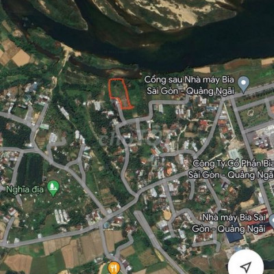 Đất BHK mặt tiền sông trà khúc - 835 m2 + sau lưng nhà máy Bia sài gòn