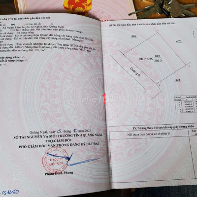 Bán đất thổ cư Cực đẹp gần Thành Phố Quảng Ngãi