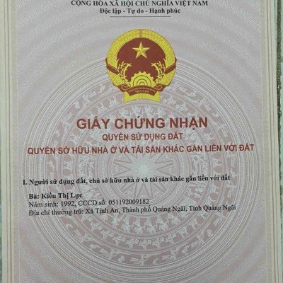 Đất thổ cư Tịnh An, TP Quảng Ngãi
