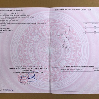 Bán Đất Gần Khu Công Nghiệp Tịnh Phong 140m2, Sổ Sẵn