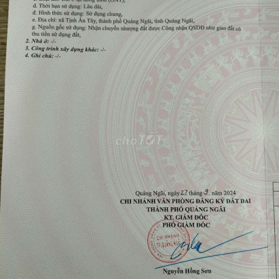 Đất thổ cư cách trung tâm thành phố quảng ngãi 7 phút chạy xe máy