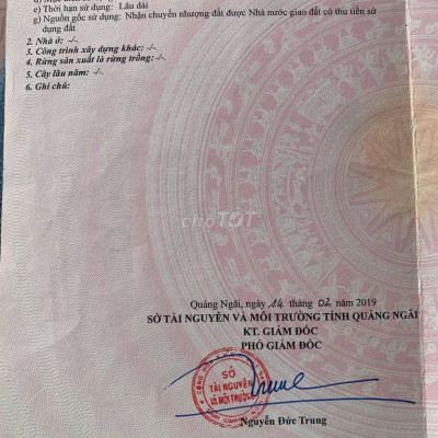 An Lộc Phát Nghĩa Hà Quảng Ngãi 100m2 (5mx20m) đất ở 100%. 700tr TL